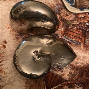 🔥🔥🔥Dos caracoles de metal plateado/ DECORACIÓN /$130🔥🔥🔥